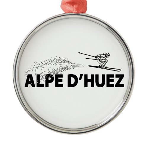 Alpe d’Huez France Ski Jumper Metal Ornament