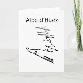 Alpe d Huez in France cycling for men and women Card