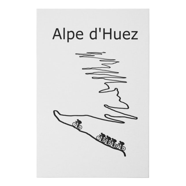 Alpe d Huez in France cycling for men and women Faux Canvas Print (Front)