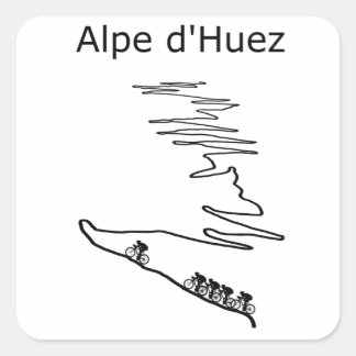 Alpe d Huez in France cycling for men and women Square Sticker