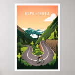 Alpe d'Huez - Cycling Poster<br><div class="desc">Inspired by the beautiful scenery following the Tour de France.</div>