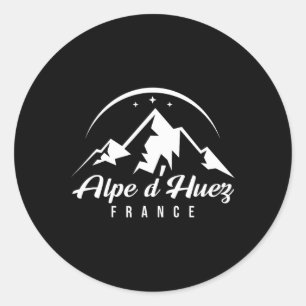 Alpe D'huez France Ski Resort Skiing Snowboarding Classic Round Sticker