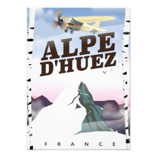 Alpe d'Huez, France ski travel poster