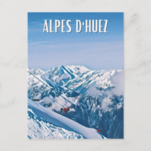 Alpe dHuez Ski Resort Postcard