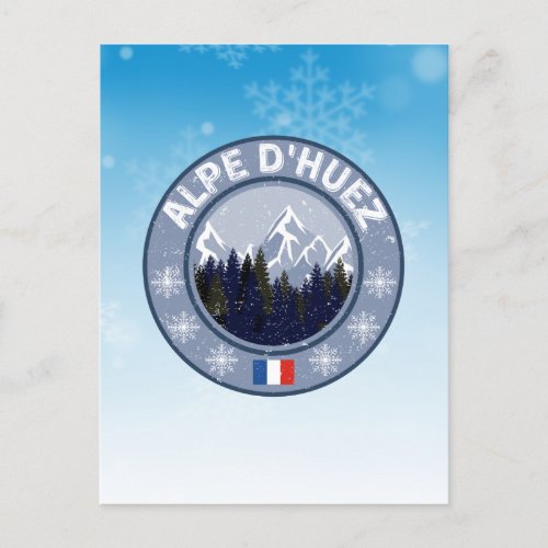 Alpe dHuez Ski Resort Postcard