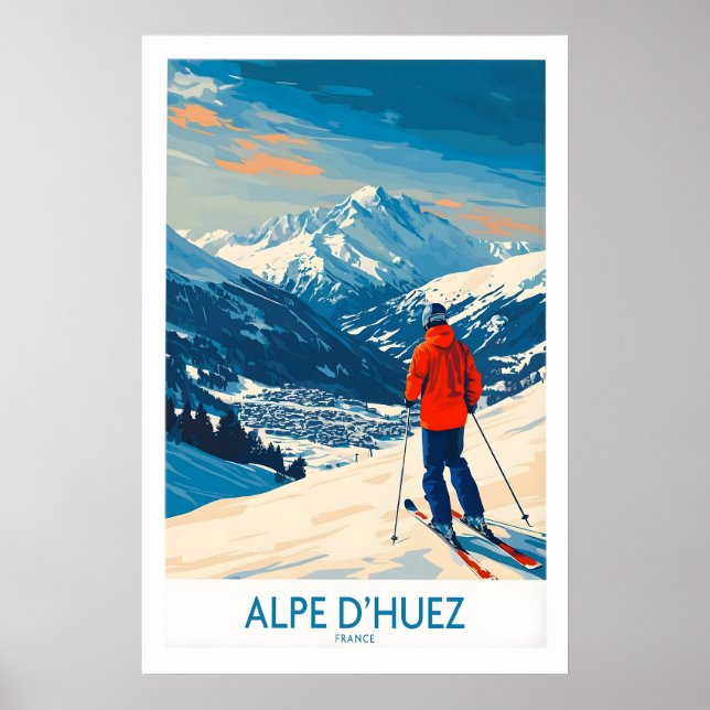 Alpe dHuez Wall Art Ski Poster 1 (Front)