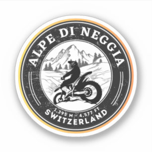 Alpe di Neggia swiss–alps motorcycle tour Sticker