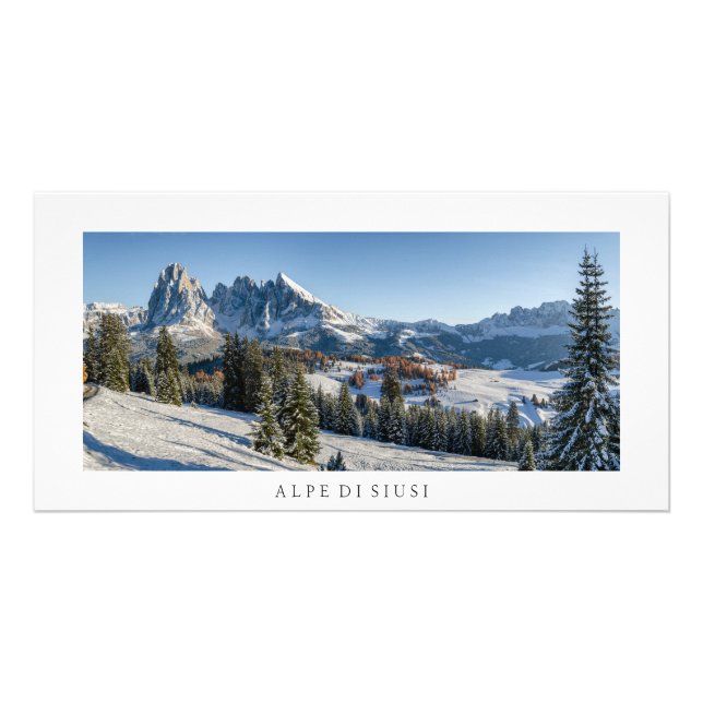 Alpe di Siusi winter landscape photo card (Front)