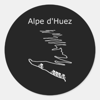 Alpe Huez In France Cycling Design Men Classic Round Sticker