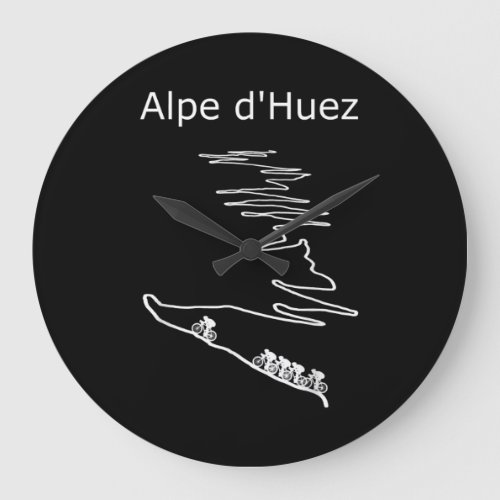 Alpe Huez In France Cycling Design  Men Large Clock