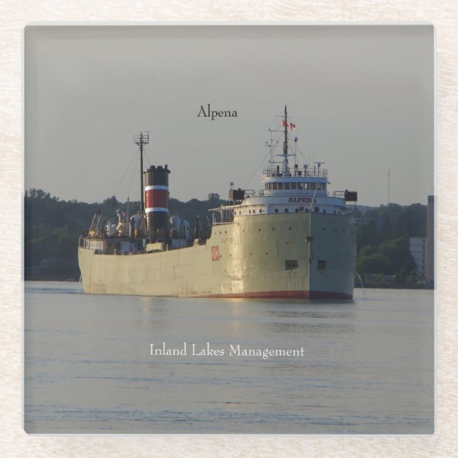 Alpena glass coaster (Front)