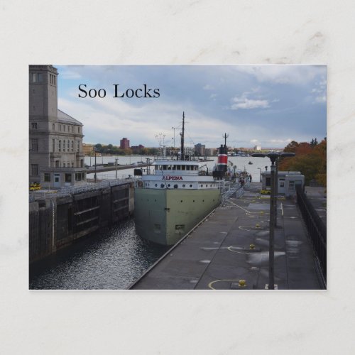 Alpena Soo Locks post card