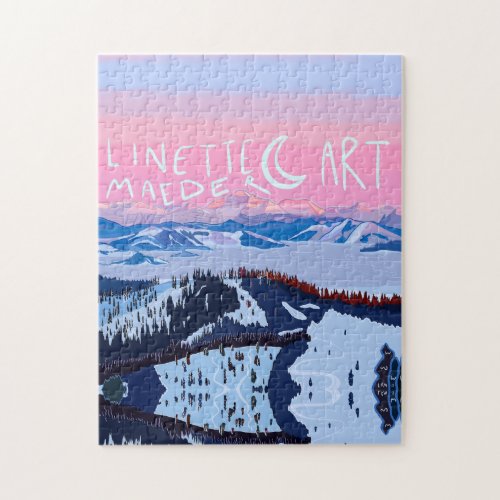 Alpenglow Winter Ski Snowboard Puzzle