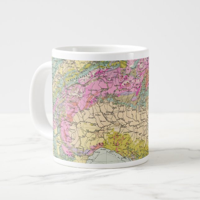 Alpenlander - Atlas Map of the Alps Giant Coffee Mug (Front Left)