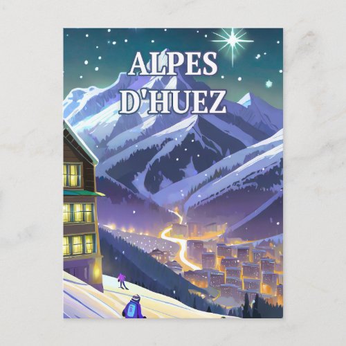 Alpes dHuez Bright Ascension in the Heart of Postcard