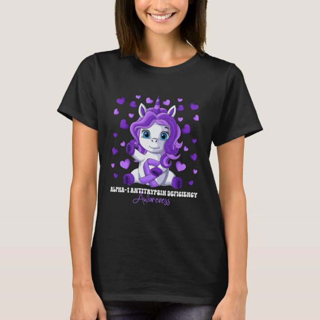 Alpha 1 Antitrypsin Deficiency Awareness Month Pur T-Shirt (Front)