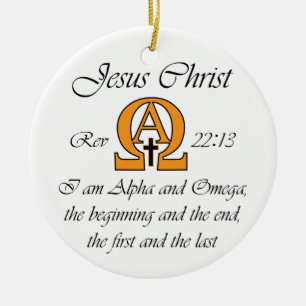 Alpha and Omega Ceramic Ornament