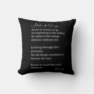 Alpha and omega poem poetry throw pillow