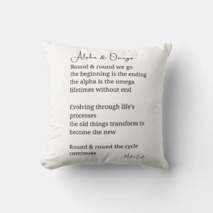 Alpha and omega poem throw pillow
