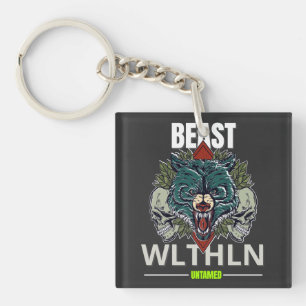 Alpha Beast _ Untamed Wolf Streetwear Fearless Keychain