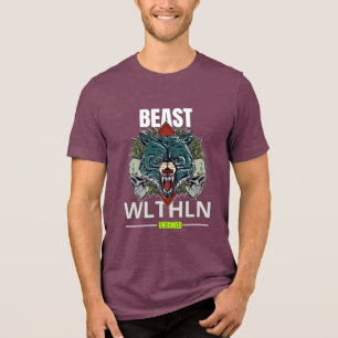 Alpha Beast _ Untamed Wolf Streetwear Fearless Tri-Blend Shirt