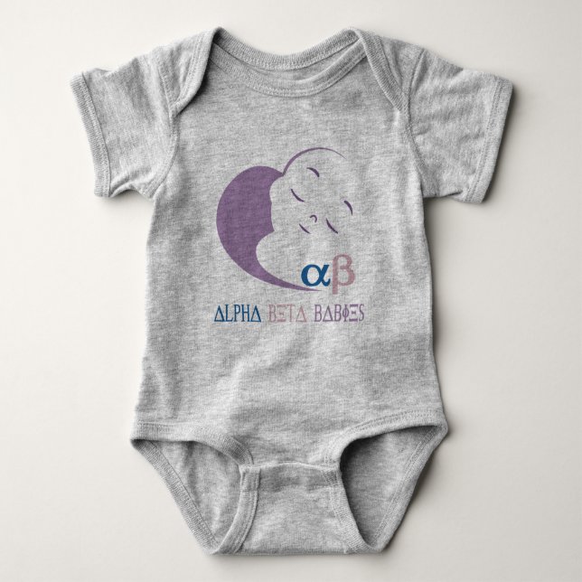 Alpha Beta Baby Logo Onsie Baby Bodysuit (Front)
