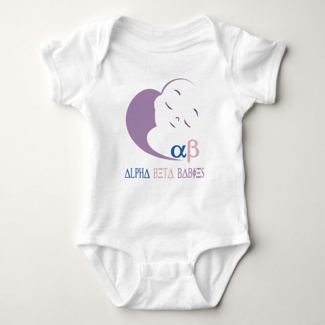 Alpha Beta Baby Logo Onsie Baby Bodysuit (Front)