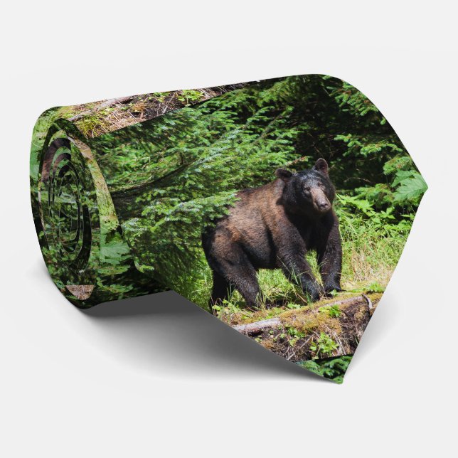 Alpha Black Bear Neck Tie (Rolled)