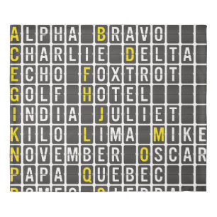 Alpha-Bravo-Charlie Duvet Cover