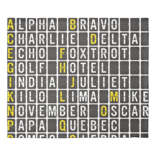 Alpha-Bravo-Charlie Duvet Cover (Front)