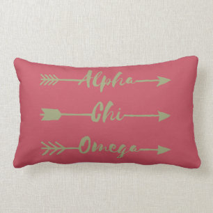 Alpha Chi Omega Arrows Lumbar Pillow