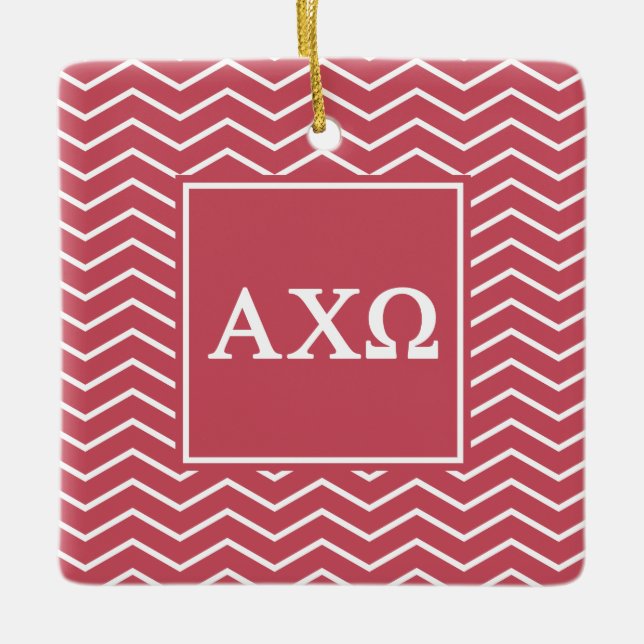 Alpha Chi Omega | Chevron Pattern Ceramic Ornament (Front)