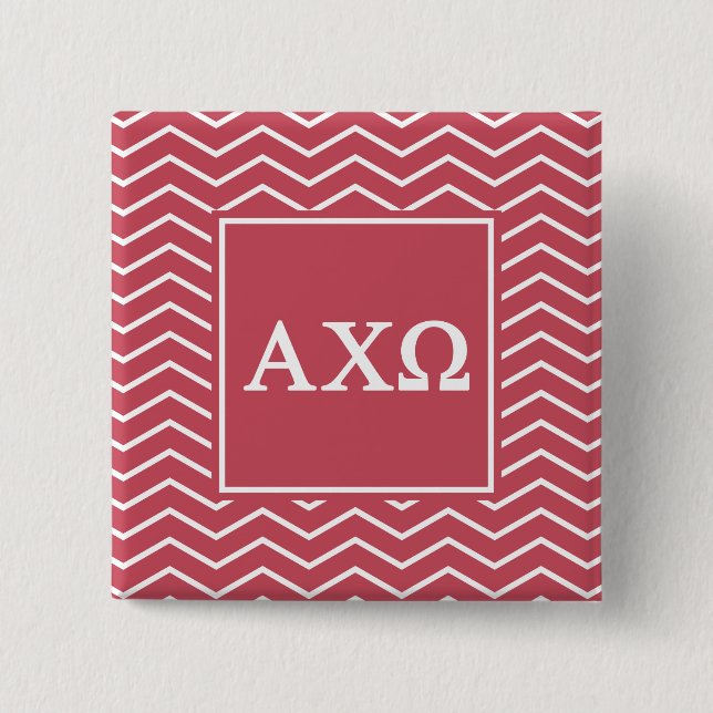 Alpha Chi Omega | Chevron Pattern Pinback Button (Front)