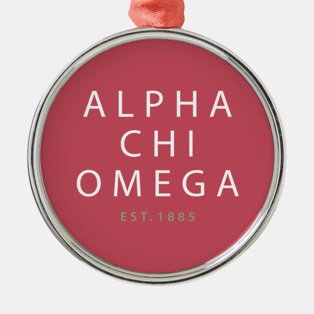 Alpha Chi Omega | Est. 1885 Metal Ornament (Front)