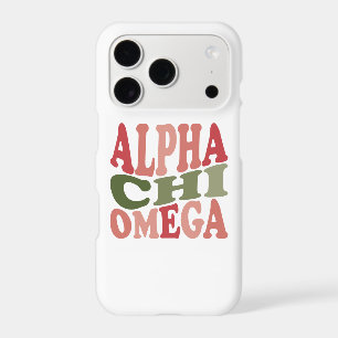 Alpha Chi Omega Groovy Retro Stacked Graphic Iphone 18 Pro Case