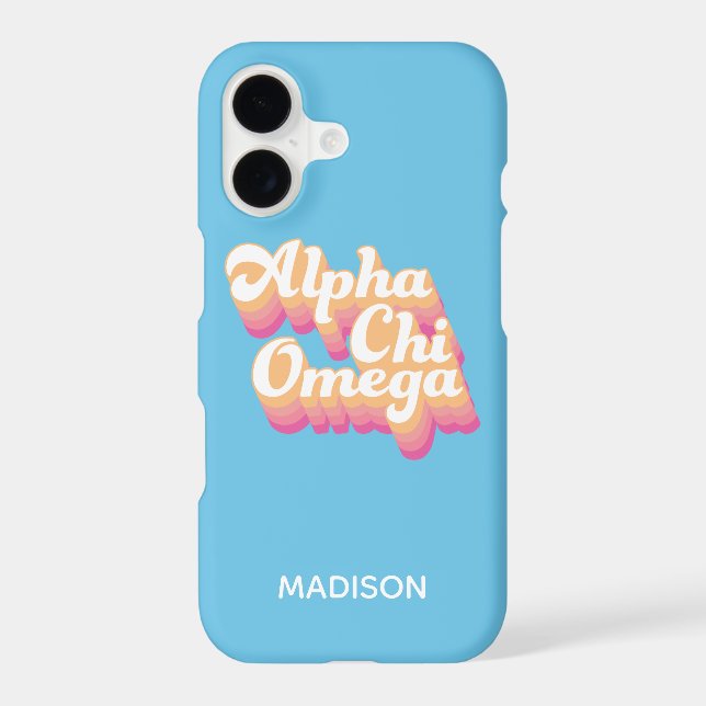 Alpha Chi Omega | Groovy Script Iphone Case (Back)