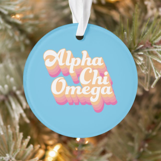 Alpha Chi Omega | Groovy Script Ornament (Tree)