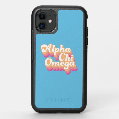 Alpha Chi Omega  Groovy Script OtterBox Symmetry iPhone 11 Case