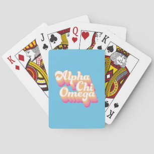 Alpha Chi Omega Groovy Script Poker Cards