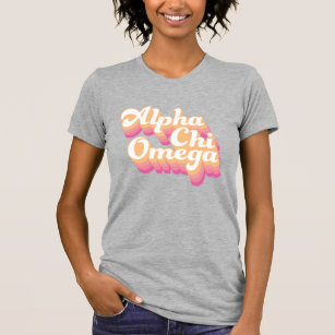 Alpha Chi Omega   Groovy Script T-Shirt