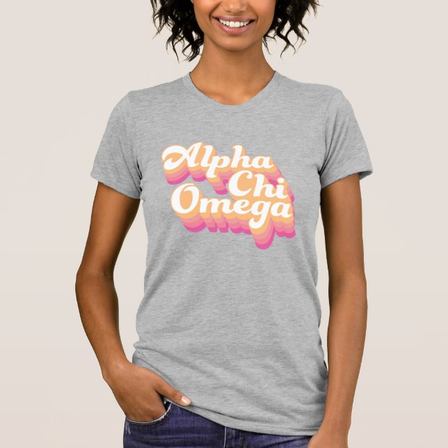 Alpha Chi Omega | Groovy Script T-Shirt (Front)