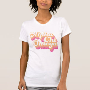 Alpha Chi Omega Groovy Script T-Shirt