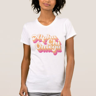 Alpha Chi Omega   Groovy Script T-Shirt