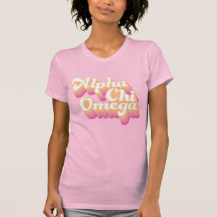 Alpha Chi Omega   Groovy Script T-Shirt