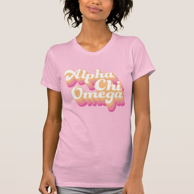 Alpha Chi Omega | Groovy Script T-Shirt (Front)