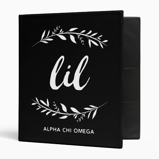 Alpha Chi Omega | Lil Wreath 3 Ring Binder (Front/Inside)