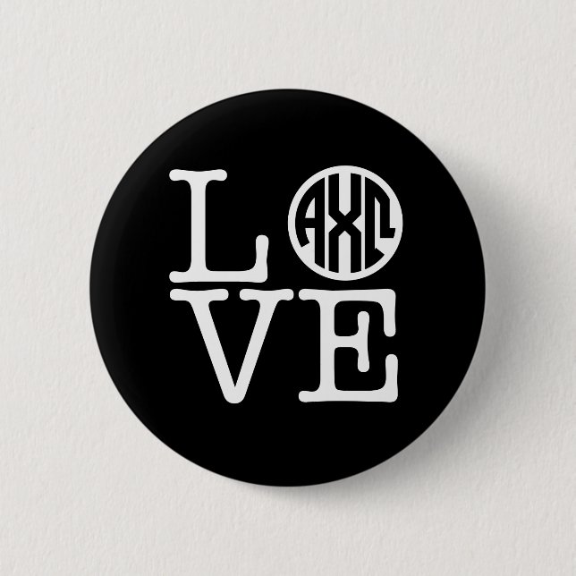 Alpha Chi Omega | Love Pinback Button (Front)