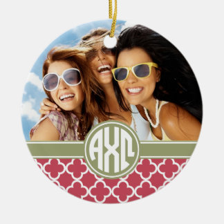Alpha Chi Omega | Monogram and Photo Ceramic Ornament