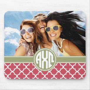 Alpha Chi Omega Monogram and Photo Mouse Pad