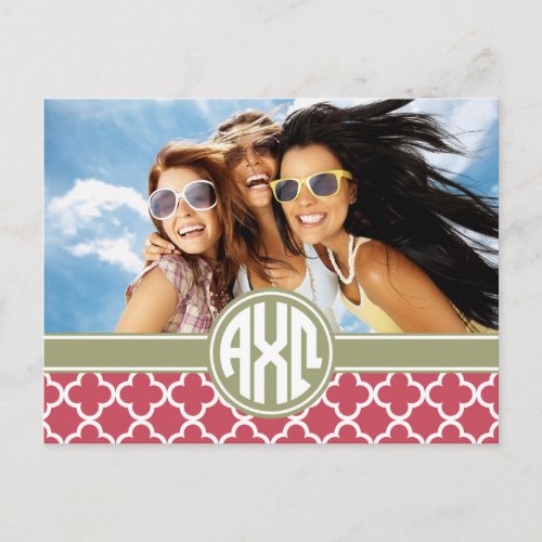 Alpha Chi Omega  Monogram and Photo Postcard